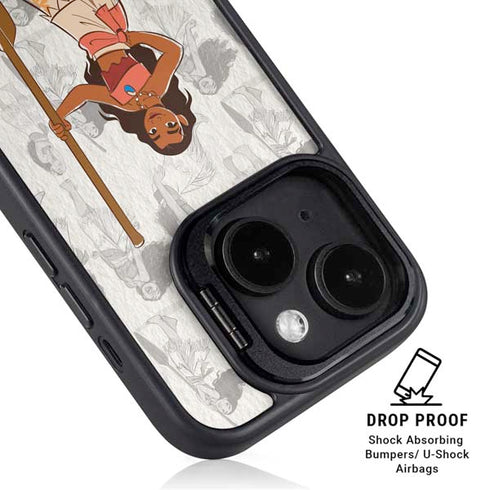 Disney Princess Moana Pattern iPhone 14 Kickstand Case